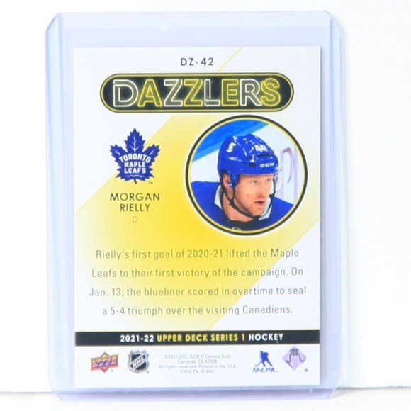 Morgan Rielly Upper Deck Red DAZZLERS Hockey Card 2021/22 Toronto Maple Leafs - Picture 2 of 3